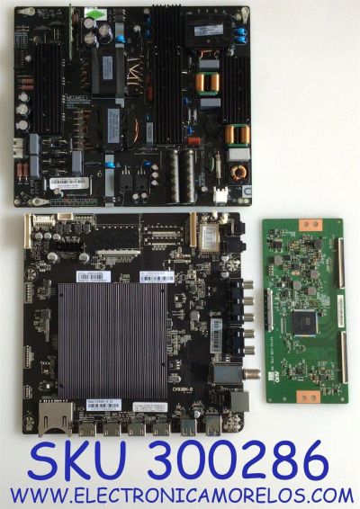 KIT DE TARJETAS PARA TV ELEMENT / MAIN 890-M00-01E10 / E17063-SY / CV938H-B / T-CON 55.55T32.C10 / 5555T32C10 / 55T32-C0B / FUENTE MP5055-158V660 / 890-PM3-5055 / PANEL T550-0UK-DLED / DISPLAY T550QVN05.0 / MODELO EL4KAMZ5517 LE-55GUK-A1